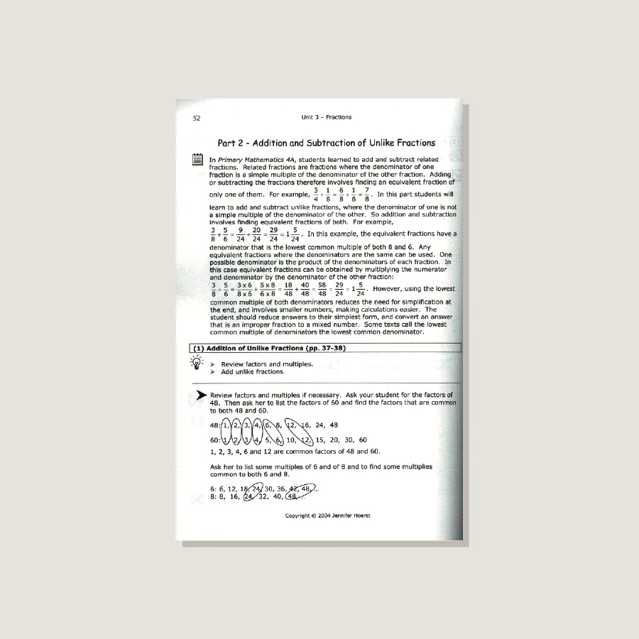 Primary Mathematics U.S. Edition Home Instructor's Guide 5A - Blemished - Image 4