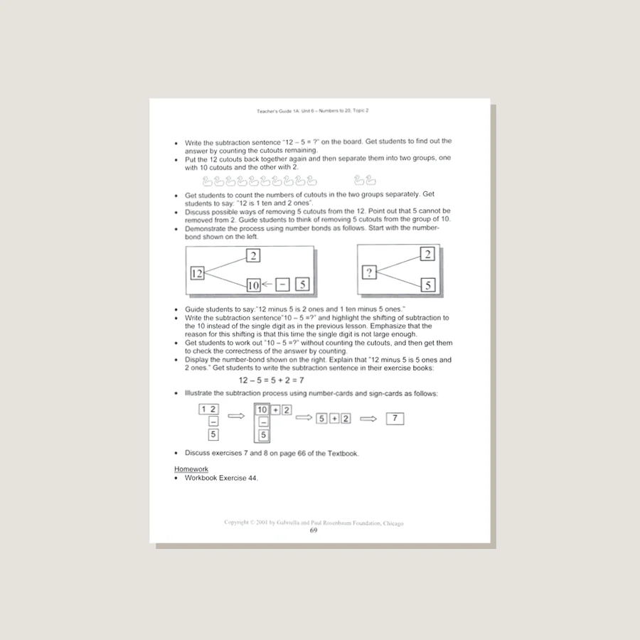 Primary Mathematics U.S. Edition Teacher's Guide 1A - POOS - Image 2