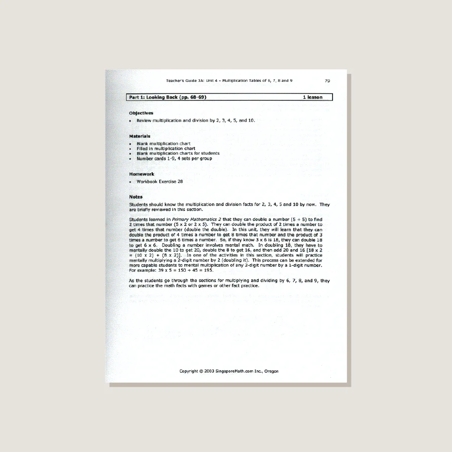 Primary Mathematics U.S. Edition Teacher's Guide 3A - Blemished - Image 3