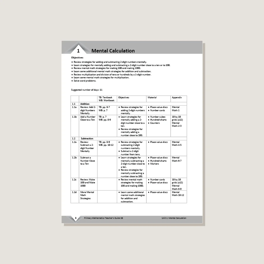 Primary Mathematics U.S. Edition Teacher's Guide 3B - Image 2