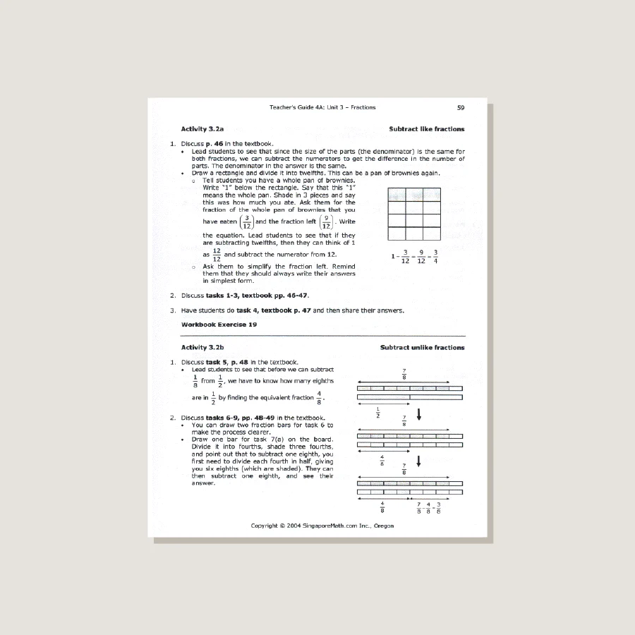 Primary Mathematics U.S. Edition Teacher's Guide 4A - Blemished - Image 2