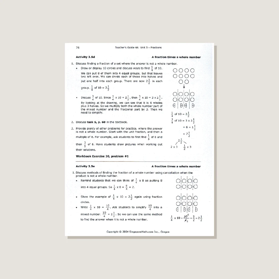 Primary Mathematics U.S. Edition Teacher's Guide 4A - Blemished - Image 3