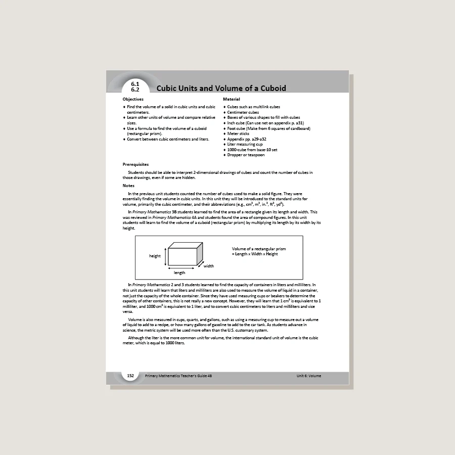Primary Mathematics U.S. Edition Teacher's Guide 4B - Blemished - Image 3
