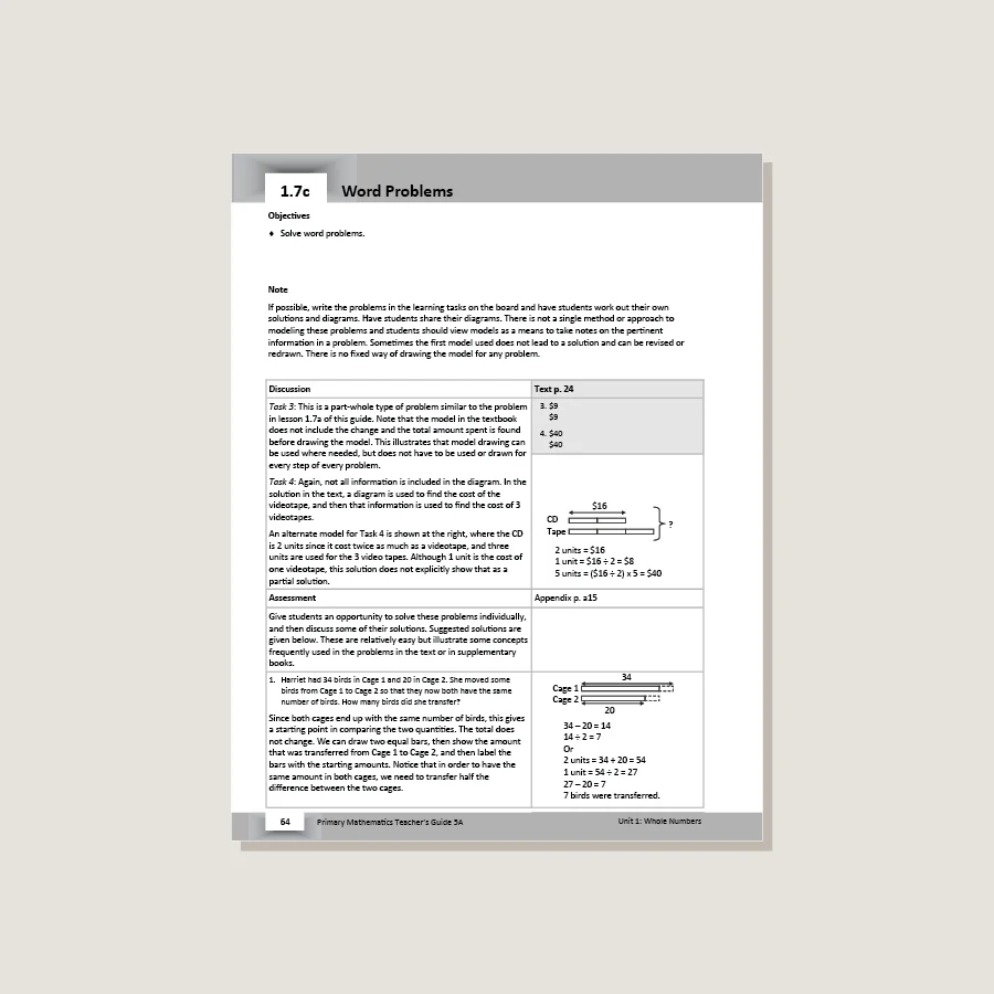 Primary Mathematics U.S. Edition Teacher's Guide 5A - Blemished - Image 2