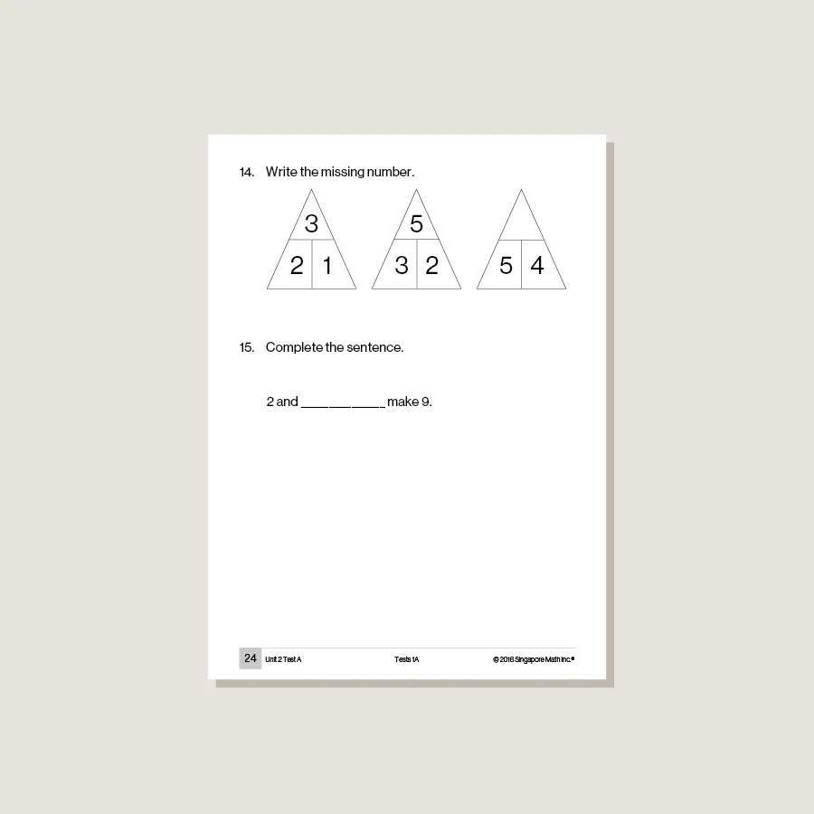Singapore Math Common Core Tests 1A - Blemished - Image 4