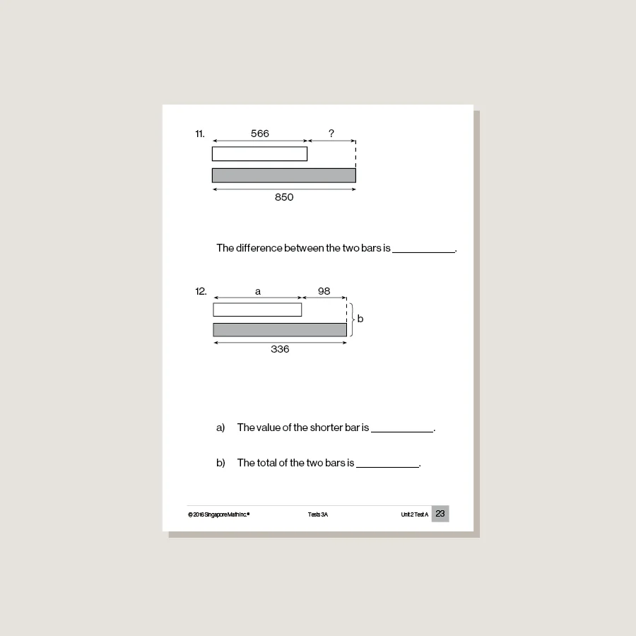 Singapore Math Common Core Tests 3A - Blemished - Image 3