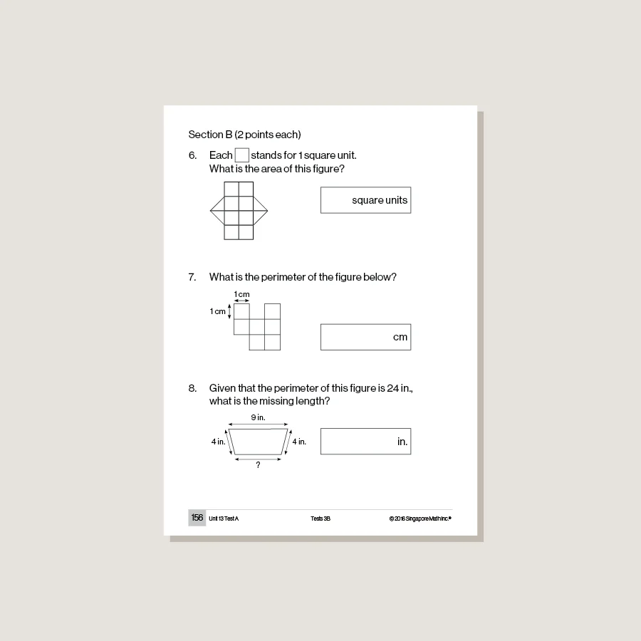 Singapore Math Common Core Tests 3B - Blemished - Image 3