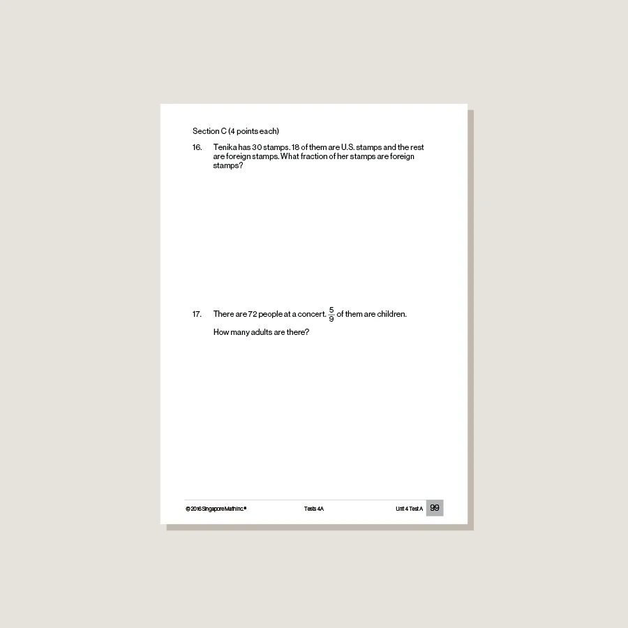 Singapore Math Common Core Tests 4A - Blemished - Image 4
