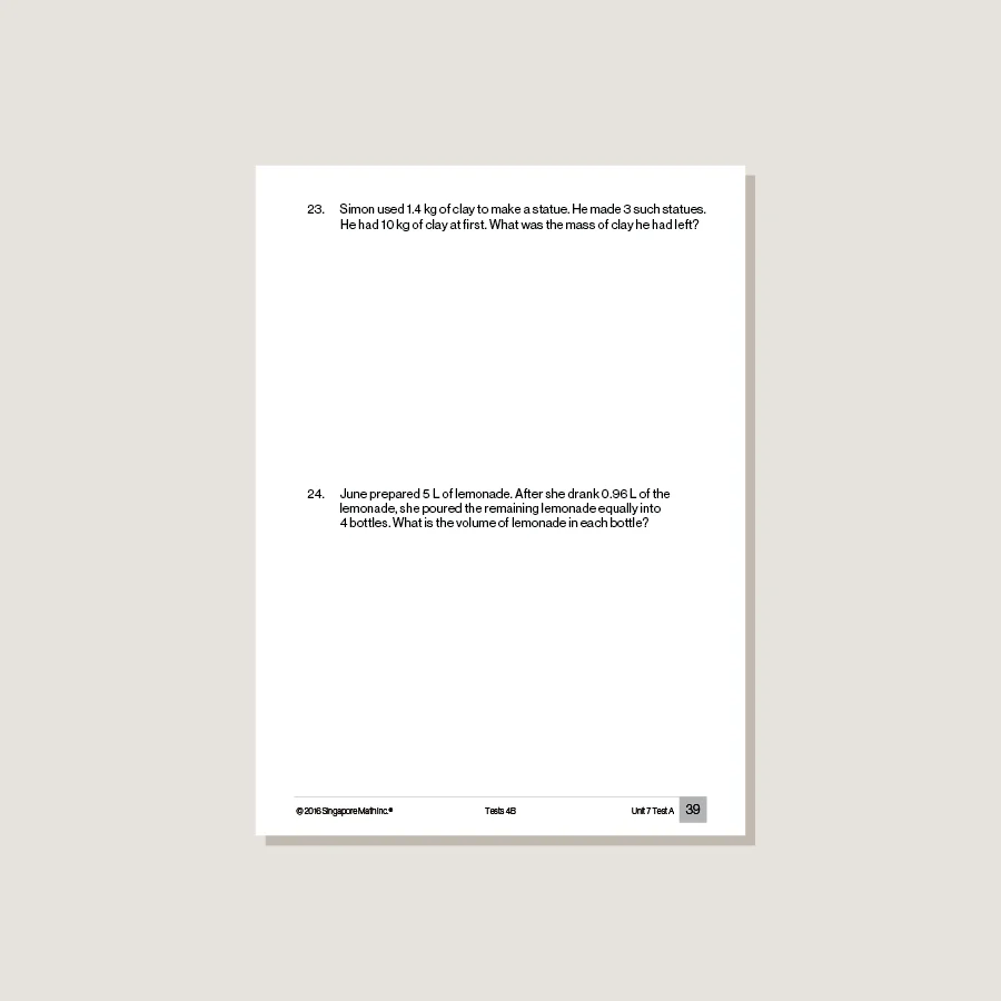 Singapore Math Common Core Tests 4B - Blemished - Image 4