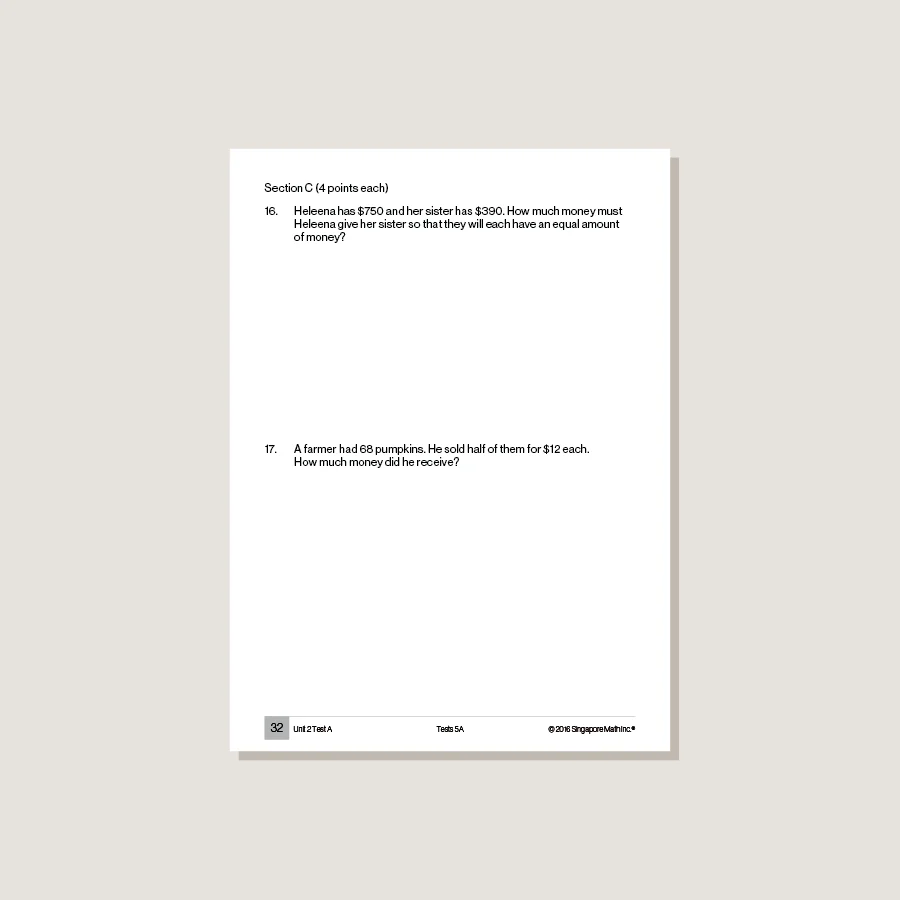 Singapore Math Common Core Tests 5A - Blemished - Image 4