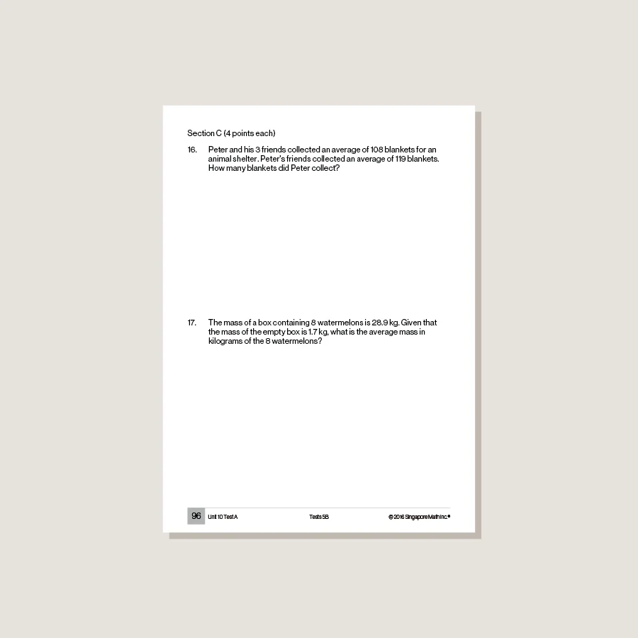 Singapore Math Common Core Tests 5B - Blemished - Image 4